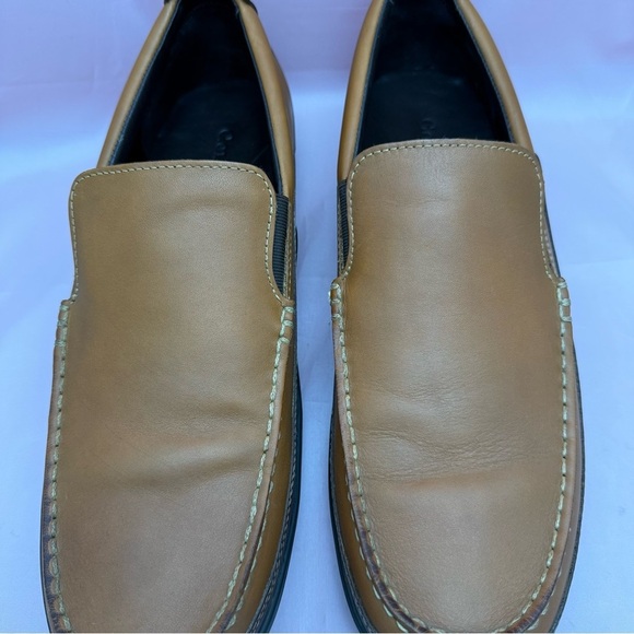 Cole Haan Men’s Leather Slip-On Loafers Sz 12M Tan Moc Toe Comfort Shoes - Picture 5 of 11
